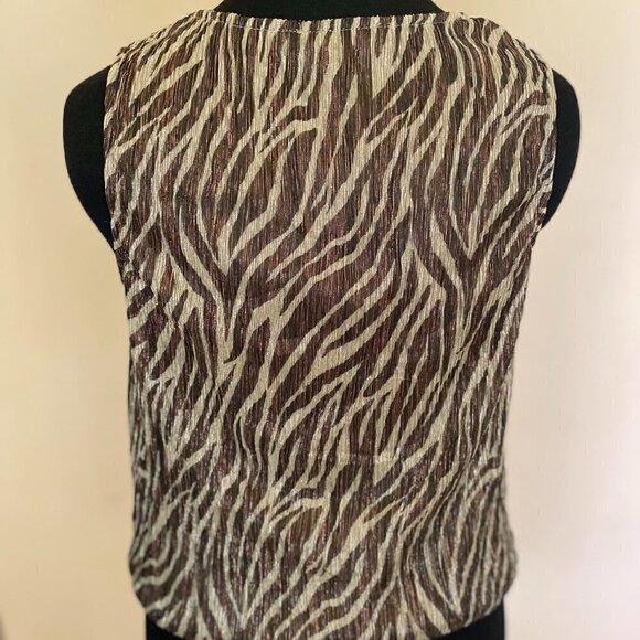 Anthropologie Eri + Ali Black Gold Shimmer Sleeveless Women’s Top Size Small NWT - Picture 4 of 6